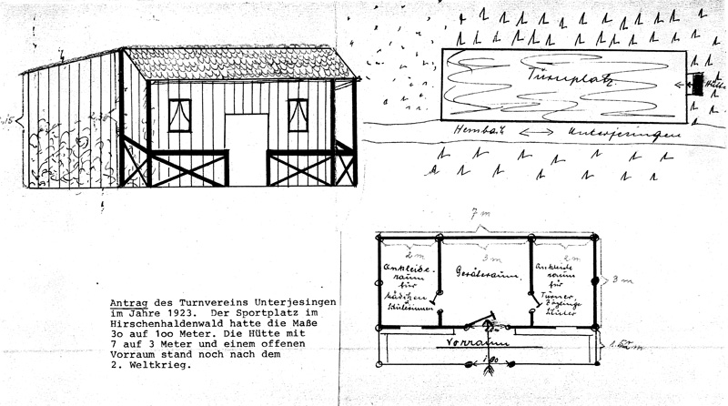 Turnverein Planung Hütte mit Turnplatz 1923